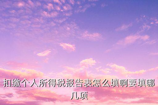 扣繳個人所得稅報告表如何填寫，扣繳個人所得稅報告表 要怎么填寫