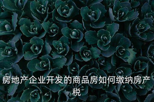 房地產(chǎn)企業(yè)如何交納房產(chǎn)稅，房地產(chǎn)開發(fā)企業(yè)需要繳納哪些稅