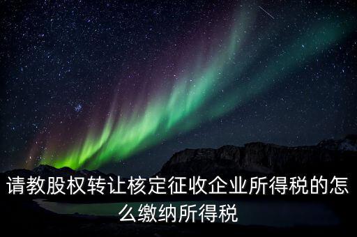 請教股權轉(zhuǎn)讓核定征收企業(yè)所得稅的怎么繳納所得稅
