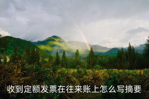 收到定額發(fā)票在往來(lái)賬上怎么寫摘要