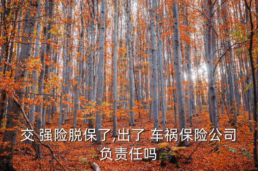 強險脫保后車禍怎么賠付,交通事故若無責任保險公司不賠償損失