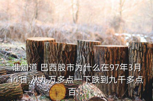 誰知道 巴西股市為什么在97年3月11日,從九萬多點(diǎn)一下跌到九千多點(diǎn)百...