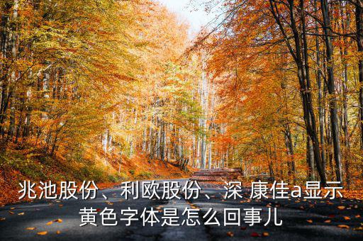 兆池股份、利歐股份、深 康佳a顯示黃色字體是怎么回事兒
