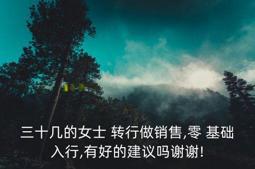 三十幾的女士 轉(zhuǎn)行做銷(xiāo)售,零 基礎(chǔ)入行,有好的建議嗎謝謝!