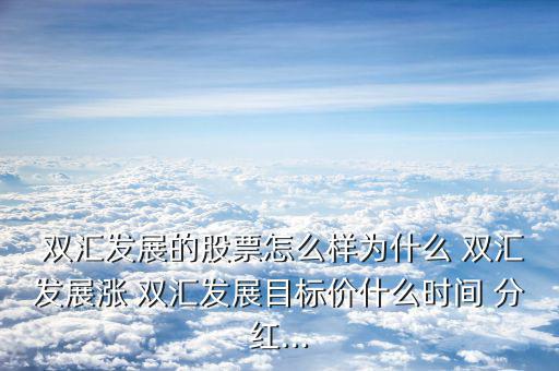  雙匯發(fā)展的股票怎么樣為什么 雙匯發(fā)展?jié)q 雙匯發(fā)展目標(biāo)價(jià)什么時(shí)間 分紅...