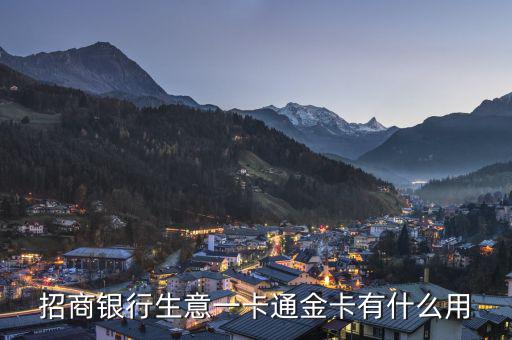 招商銀行一卡通金卡有什么好處，招商銀行生意一卡通金卡有什么用