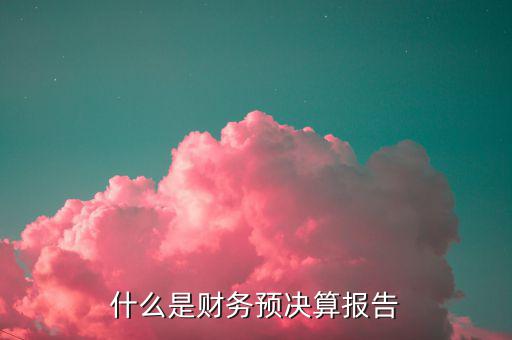 什么是財務決算報告，什么是財務預決算報告