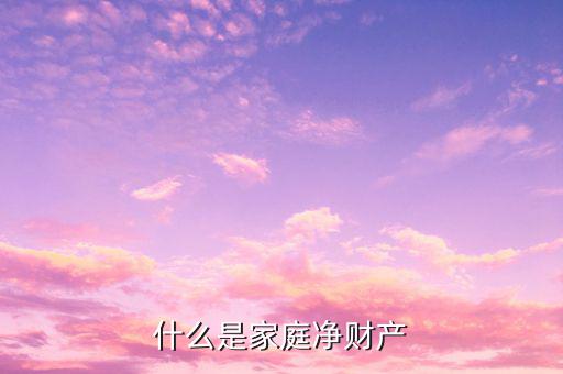 什么是家庭凈資產(chǎn)，什么是家庭凈財(cái)產(chǎn)