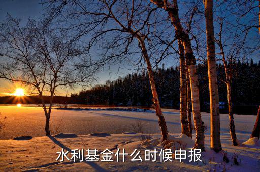 什么是水基金，水利基金什么時(shí)候申報(bào)