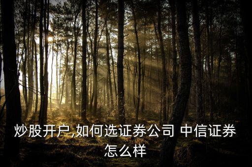 炒股開(kāi)戶,如何選證券公司 中信證券怎么樣