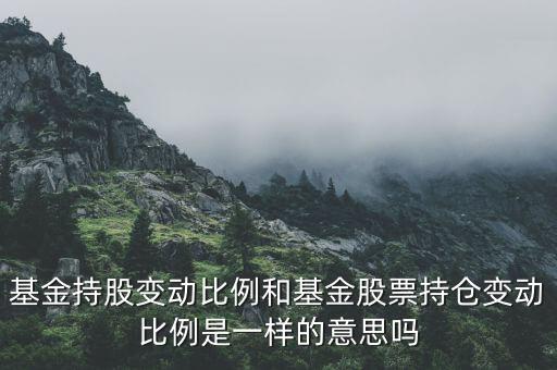 變動比例是什么，基金持股變動比例和基金股票持倉變動比例是一樣的意思嗎