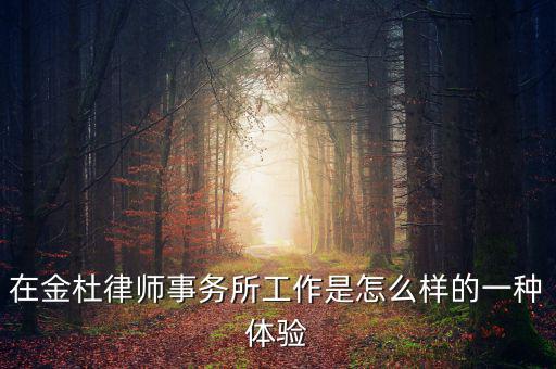 白彥春為什么離開金杜，在金杜律師事務(wù)所工作是怎么樣的一種體驗