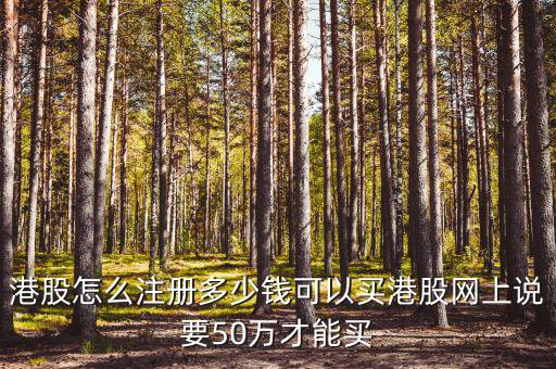 港股怎么注冊(cè)多少錢可以買港股網(wǎng)上說要50萬(wàn)才能買