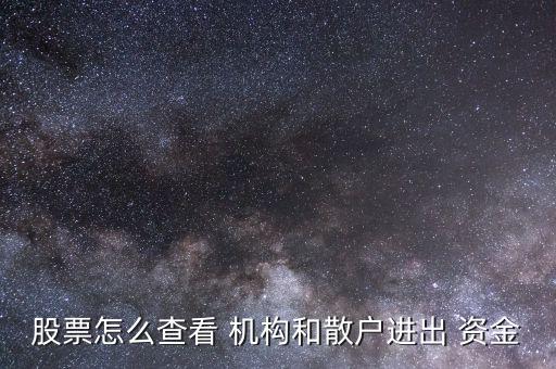 股票怎么查看 機(jī)構(gòu)和散戶(hù)進(jìn)出 資金