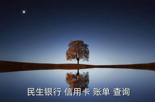  民生銀行 信用卡 賬單 查詢(xún)