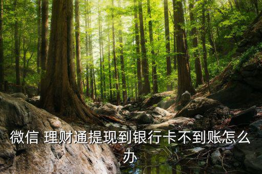 微信 理財通提現到銀行卡不到賬怎么辦