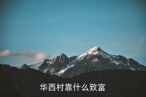 華西村靠什么賺錢，華西村靠什么致富