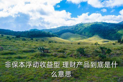 非保本理財什么意思，理財產(chǎn)品非保本是什么意思