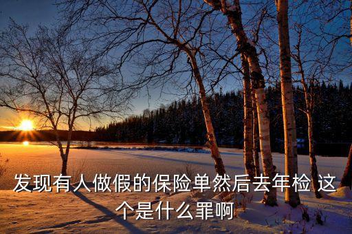 什么是做假保單，發(fā)現(xiàn)有人做假的保險(xiǎn)單然后去年檢 這個(gè)是什么罪啊
