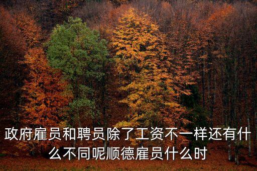 政府雇員和聘員除了工資不一樣還有什么不同呢順德雇員什么時