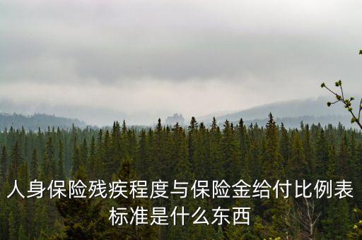 什么叫給付比例，人身保險(xiǎn)殘疾程度與保險(xiǎn)金給付比例表標(biāo)準(zhǔn)是什么東西