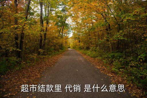 超市代銷是什么意思，代銷商品款是甚么意思