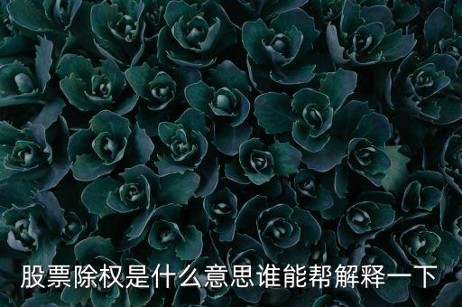 股票走勢(shì)圖除權(quán)是什么意思，股票除權(quán)是什么意思