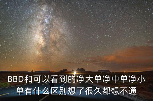 凈大單凈中單是什么，BBD和可以看到的凈大單凈中單凈小單有什么區(qū)別想了很久都想不通