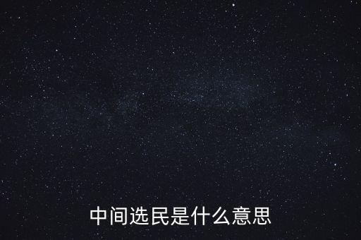 中間選民是什么意思