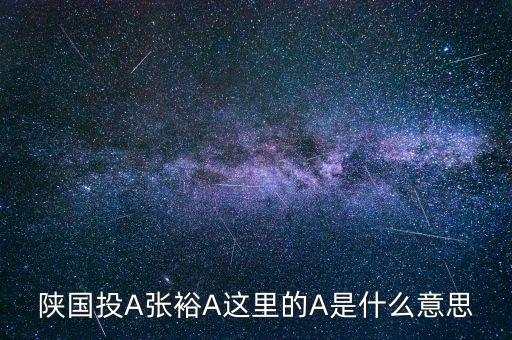 張裕a有什么可比公司，陜國投A張裕A這里的A是什么意思