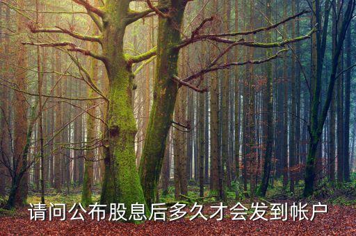 請(qǐng)問公布股息后多久才會(huì)發(fā)到帳戶