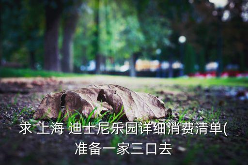 求 上海 迪士尼樂園詳細消費清單(準備一家三口去