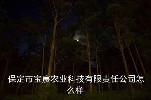  保定市寶宸農(nóng)業(yè)科技有限責(zé)任公司怎么樣