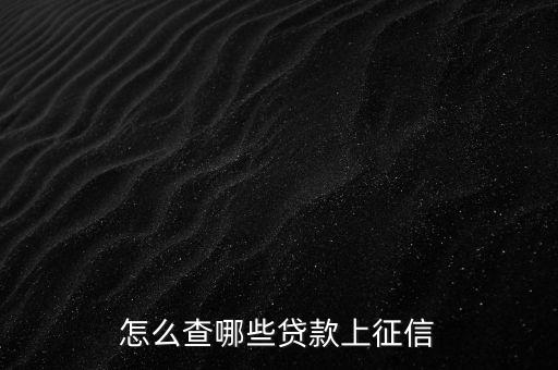 怎么查哪些貸款上征信