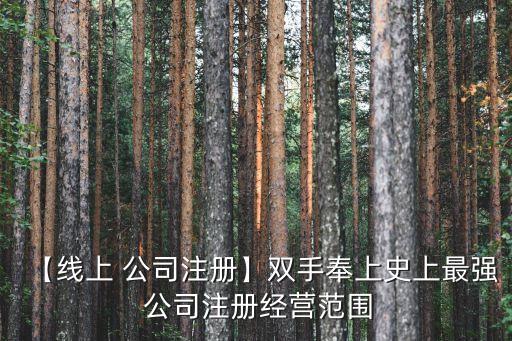 【線上 公司注冊】雙手奉上史上最強(qiáng) 公司注冊經(jīng)營范圍