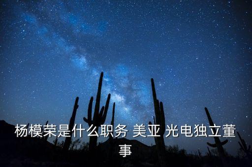 楊模榮是什么職務 美亞 光電獨立董事