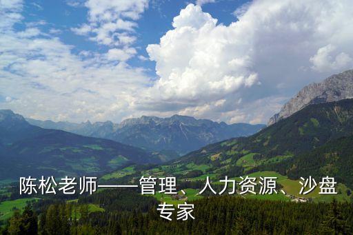  陳松老師——管理、人力資源、沙盤專家