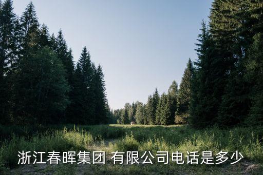 浙江春暉集團 有限公司電話是多少