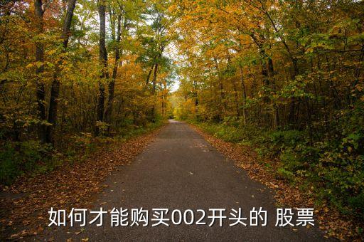 如何才能購(gòu)買(mǎi)002開(kāi)頭的 股票