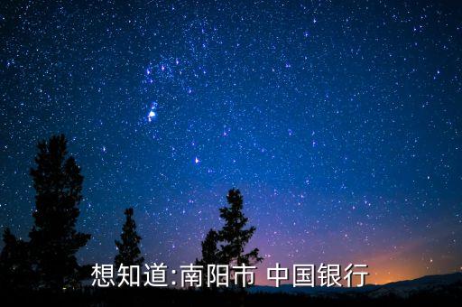想知道:南陽(yáng)市 中國(guó)銀行