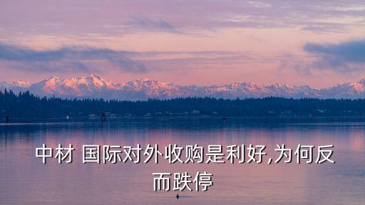  中材 國際對外收購是利好,為何反而跌停